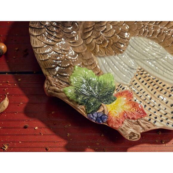 Fitz and Floyd Omnibus Harvest Fowl Collection 1994 Canape or Decorative Plate - Picture 5 of 6